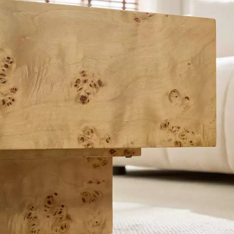 Tavolino da caffè GDFStudio Sabrina rettangolare con piedistallo in legno, 43" di larghezza