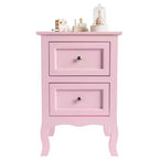 Comodini Karl Home con 2 cassetti in MDF (Medium-Density Fiberboard) rosa da 40 cm di larghezza