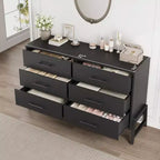 Cassettiera a 6 cassetti per camera da letto, comò in legno da 52W con gambe in metallo, organizer per vestiti, mobile TV per corridoio