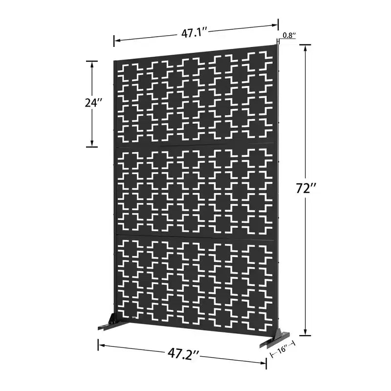 MAYEERTY 7247 Pannello Divisorio Paravento in Metallo per Esterni, Separatore di Ambienti Autoportante per Interni, Bianco
