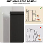 Comò Acekool a 6 cassetti per camera da letto, cassettiera moderna nera ampia, maniglie integrate, comò in legno per soggiorno, cameretta, corridoio