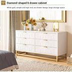 Cassettiera stretta a 6 cassetti Acekool 120 cm - Design salvaspazio con dettagli metallici per camera da letto e ingresso