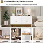 Cassettiera stretta a 6 cassetti Acekool 120 cm - Design salvaspazio con dettagli metallici per camera da letto e ingresso