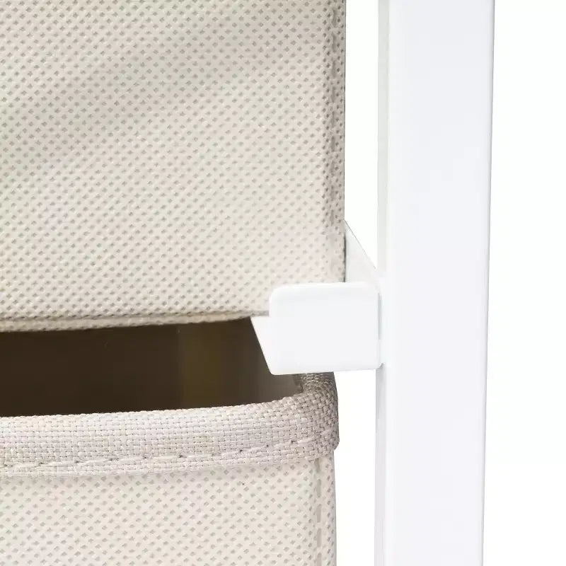 Crestlive Products Cassettiera Verticale a 7 Cassetti per Camera da Letto, Torre Portaoggetti con Robusto Telaio in Acciaio, Piano in Legno, Contenitori in Tessuto Facilmente Estraibili, Maniglie
