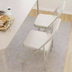 Acekool Set di 6 sedie pieghevoli Beige, interamente in acciaio, telaio in metallo, portata massima 158 kg, portatili per eventi interni ed esterni