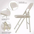 Acekool Set di 6 sedie pieghevoli Beige, interamente in acciaio, telaio in metallo, portata massima 158 kg, portatili per eventi interni ed esterni