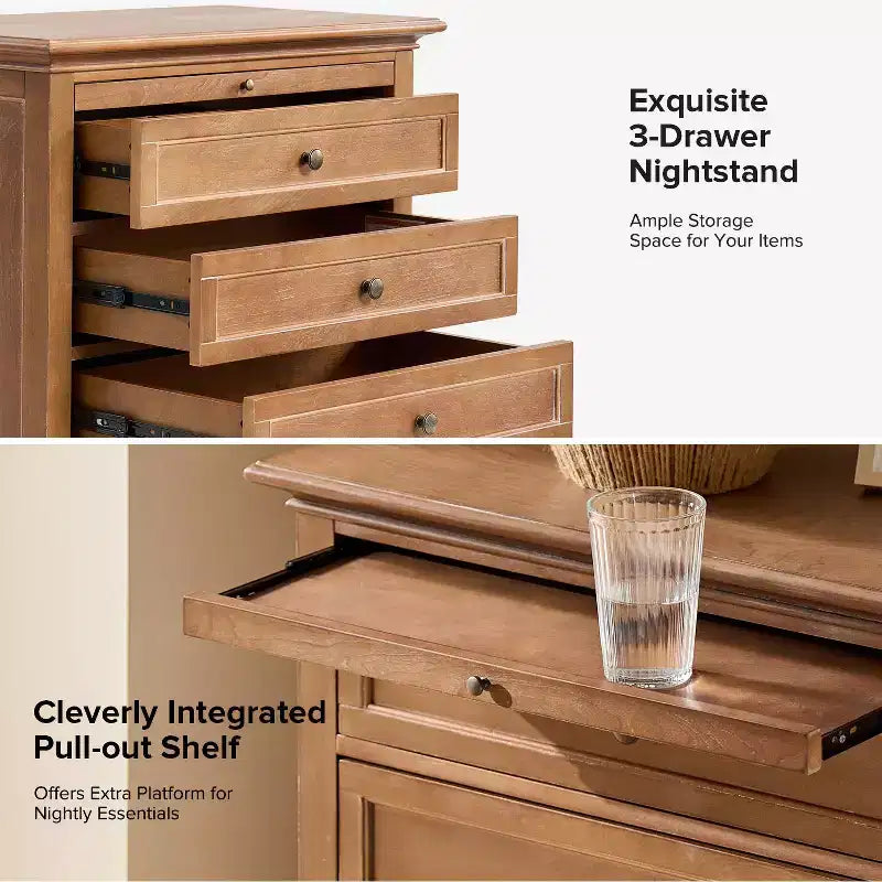 Giorgio Tavolino a 3 cassetti con prese integrate|HULALA HOME
