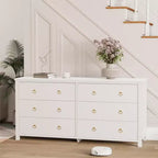 Comò a 7 cassetti, cassettiera moderna in legno, mobile TV con cassetti, organizer in legno con maniglie per camera da letto, soggiorno, corridoio, bianco