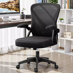 Ergonomic Home Computer Desk Chairs, Comfy Breathable Office Chair with Adjustable Lumbar Support Flip-up Armrests,