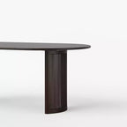 Tavolo da pranzo 67 con base in rattan, adatto per cucina-sala da pranzo per 6 persone