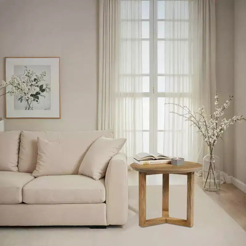 Tavolino rotondo artigianale Royal Hampton 18.5 | Legno di mango
