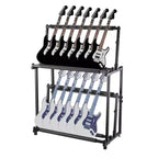 Multi Guitar Stand 2 Tier, 14 Holder Height Adjustable Multiple Guitars Display Rack for Guitars Guitar Amp Accessories for Home Music Studio
