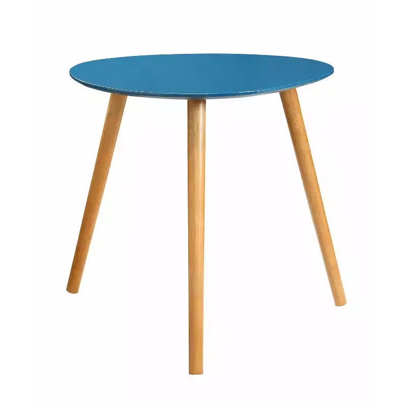 Tavolino Belmont HomeStock con Finitura Liscia Bianca Lucida Effetto Pianoforte e Dettagli in Legno Massello, Tavolino Laterale Contemporaneo Facile da Montare per il Soggiorno