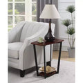 HomeStock Belmont Minimalist End Table with Tempered Glass Sides, Sleek Top Surface and Open Lower Shelf for Magazines or Books