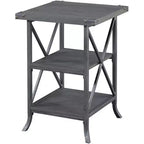HomeStock Belmont Tavolino da Divano con Ampio Piano, Ripiano Inferiore Aperto, Telaio in Metallo Verniciato a Polvere e Design Rustico Moderno