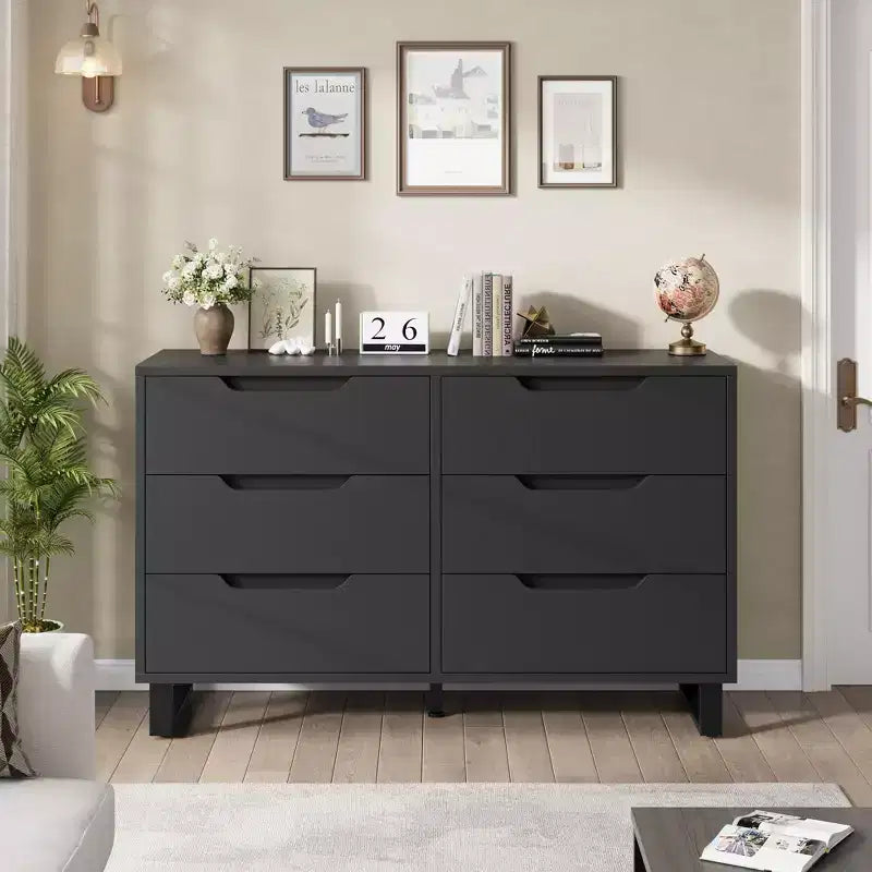 Cassettiera verticale autoportante con contenitore, 6 cassettiere in legno per camera da letto
