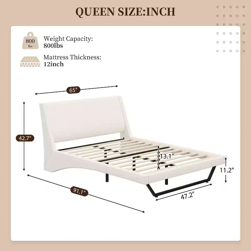 Christopher Knight Home Adrian Moderno Letto Imbottito in Ecopelle con Design a Onda Curva