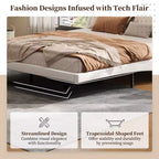 Christopher Knight Home Adrian Moderno Letto Imbottito in Ecopelle con Design a Onda Curva