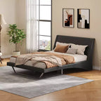 Christopher Knight Home Adrian Moderno Letto Imbottito in Ecopelle con Design a Onda Curva