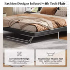 Christopher Knight Home Adrian Moderno Letto Imbottito in Ecopelle con Design a Onda Curva