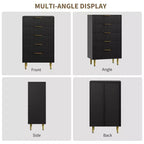 Cassettiera a 3 cassetti per camera da letto, cassettiera a scanalature da 71 cm con maniglie dorate, cassettiera in legno, comodino stretto, organizer per vestiti per camera da letto