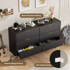 Cassettiera a 3 cassetti per camera da letto, cassettiera a scanalature da 71 cm con maniglie dorate, cassettiera in legno, comodino stretto, organizer per vestiti per camera da letto