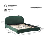 Christopher Knight Home Emilia Letto a piattaforma moderno imbottito con testiera ricurva