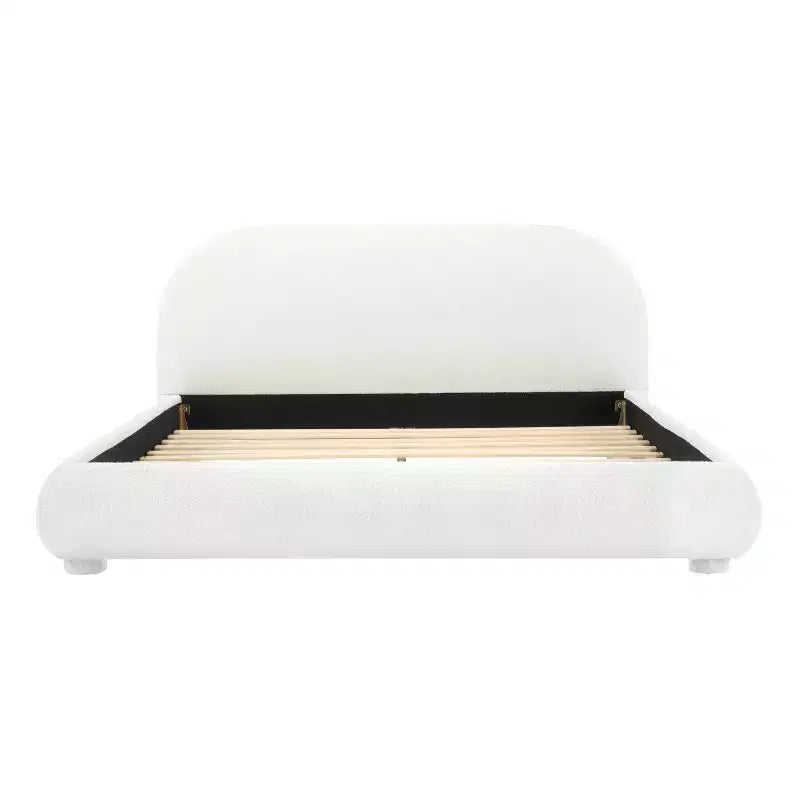 Christopher Knight Home Emilia Letto a piattaforma moderno imbottito con testiera ricurva