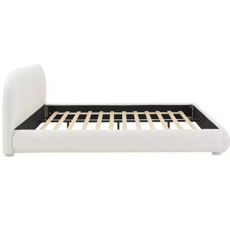 Christopher Knight Home Emilia Letto a piattaforma moderno imbottito con testiera ricurva