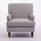 Poltrona GDFStudio Sidney Accent con tessuto in lino imbottito e gambe in legno massello