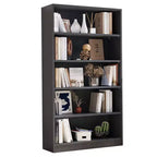 Libreria moderna Okak da 152 cm, con 5 ripiani aperti, organizer autoportante per soggiorno, ufficio