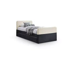 Meridian Furniture,Ivy Black & Cream Velvet Twin Trundle/Storage Bed
