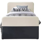 Meridian Furniture, Letto Matrimoniale a Scomparsa/Contenitore in Velluto Nero e Crema Ivy