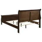 Coaster, letto a slitta king size orientale Louis Philippe in legno color cappuccino