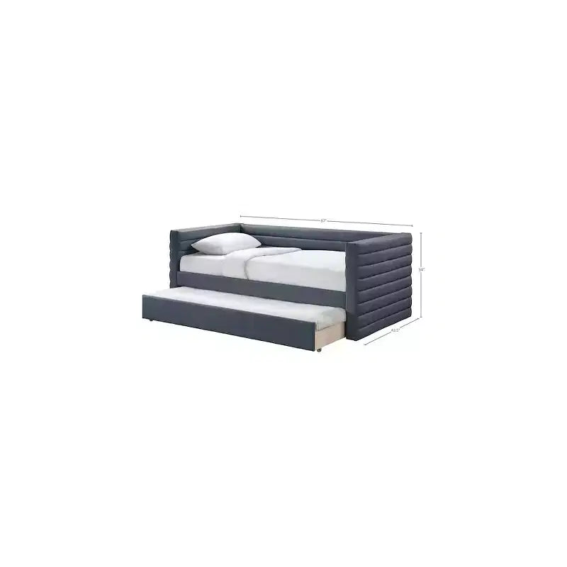 Meridian Furniture, Letto a giorno doppio in pelle vegana Beverly