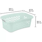 Cesta per bucato Sterilite HipHold, cesto portabiancheria in plastica da 1,5 bushel, colore menta, confezione da 18