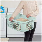Cesta per bucato Sterilite HipHold, cesto portabiancheria in plastica da 1,5 bushel, colore menta, confezione da 18