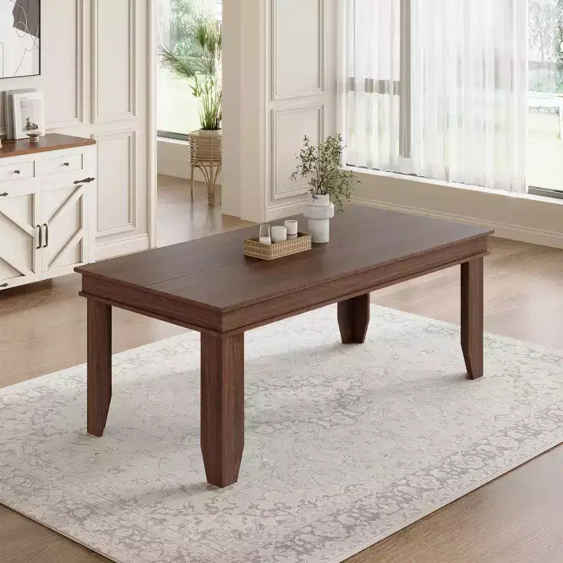 Tavolo da Pranzo per 6-8 Persone, Tavoli da Cucina Marroni da 180 cm con Robusta Struttura in Legno, Grande Tavolo da Pranzo Rettangolare da 1,8 m per Soggiorno Sala da Pranzo