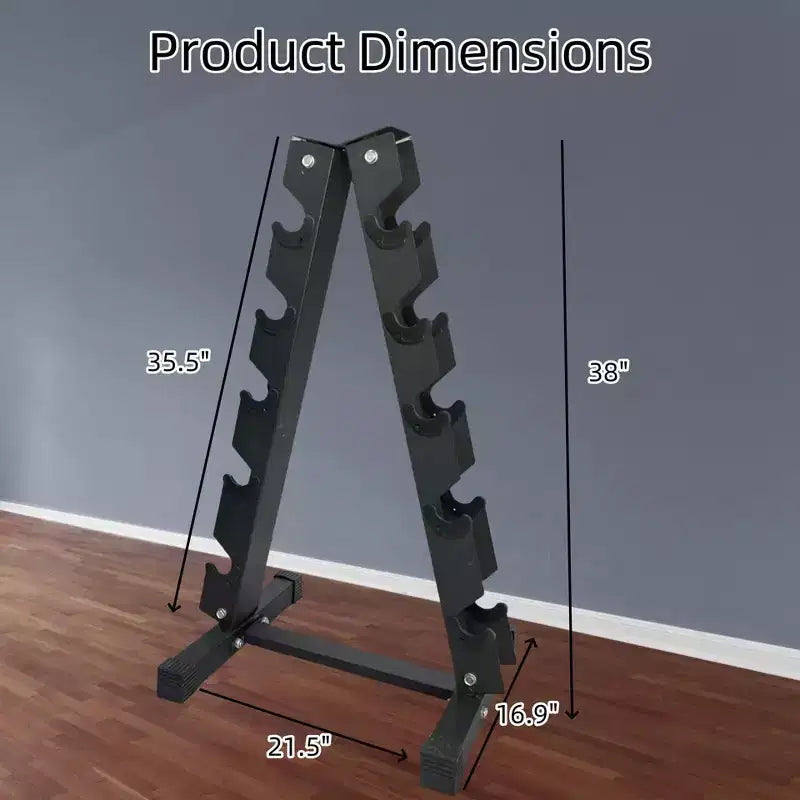 CuisinSmart Porta Pesi con 5 Ripiani Verticali, Porta Manubri Compatto, Organizer Portatile per Manubri per Palestra di Casa, Capacità 217 kg, Nero