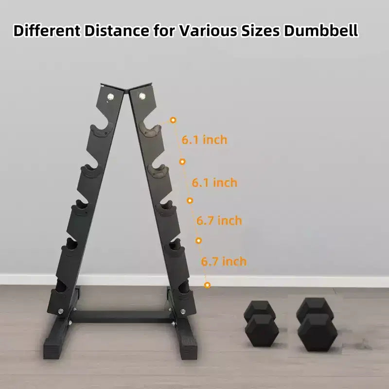 CuisinSmart Porta Pesi con 5 Ripiani Verticali, Porta Manubri Compatto, Organizer Portatile per Manubri per Palestra di Casa, Capacità 217 kg, Nero