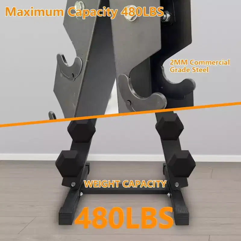 CuisinSmart Porta Pesi con 5 Ripiani Verticali, Porta Manubri Compatto, Organizer Portatile per Manubri per Palestra di Casa, Capacità 217 kg, Nero