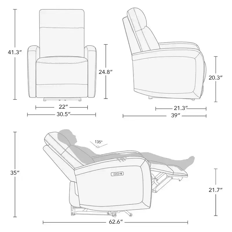 Poltrona reclinabile elettrica Zero Wall Hugger Spruce & Spring