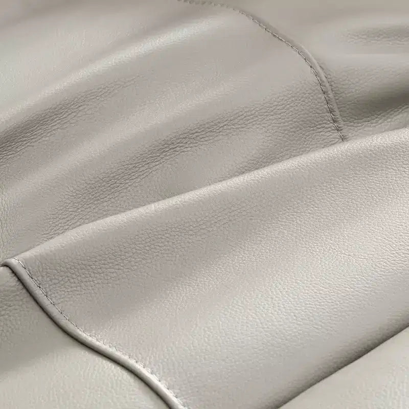 Poltrona reclinabile elettrica zero gravity Spruce & Spring in vera pelle con porte di ricarica