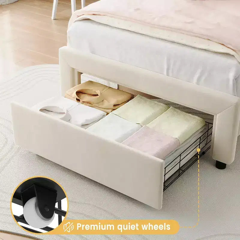 Letto Matrimoniale Smart LED - Testiera Regolabile, Base Imbottita in Velluto, Nessuna Rete a Molle, Doghe in Legno
