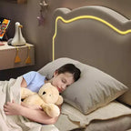 Letto Matrimoniale Smart LED - Testiera Regolabile, Base Imbottita in Velluto, Nessuna Rete a Molle, Doghe in Legno