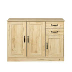Credenza Moderna Okak, Mobile Buffet con 3 Ante e 2 Cassetti, Mobile Contenitore per Soggiorno, Sala da Pranzo, Cucina