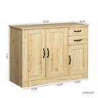 Credenza Moderna Okak, Mobile Buffet con 3 Ante e 2 Cassetti, Mobile Contenitore per Soggiorno, Sala da Pranzo, Cucina