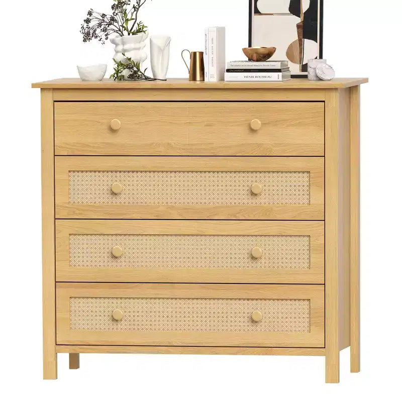 Madia Okak Farmhouse, Credenza con 4 Cassetti, Mobile Contenitore per Soggiorno, Sala da Pranzo, Cucina