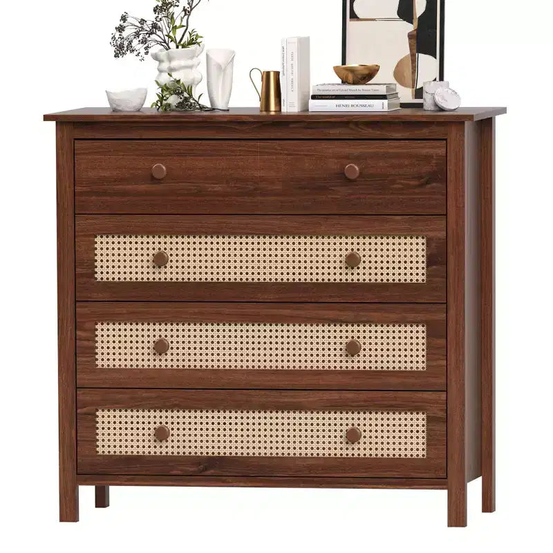 Madia Okak Farmhouse, Credenza con 4 Cassetti, Mobile Contenitore per Soggiorno, Sala da Pranzo, Cucina