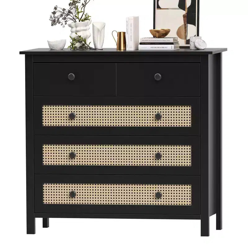 Madia Okak Farmhouse, Credenza con 4 Cassetti, Mobile Contenitore per Soggiorno, Sala da Pranzo, Cucina